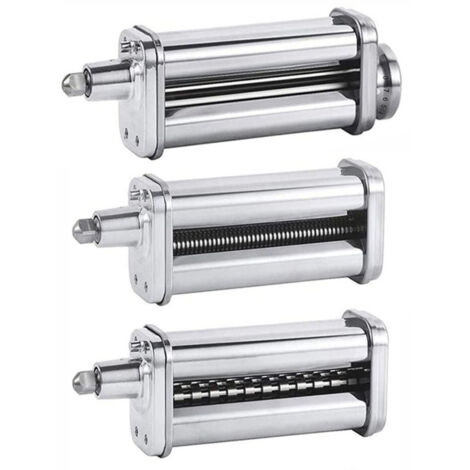 Accessoire pour machine à pâtes 3 en 1 : rouleau à pâtes, coupe-pâtes, presse à nouilles, compatible avec les robots pâtissiers KitchenAid, pour la fabrication de pâtes en feuilles, spaghettis et fett