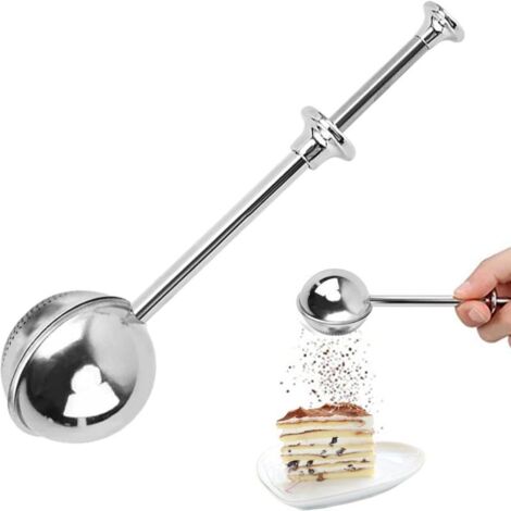 Saupoudreur à farine pour la pâtisserie, saupoudreur à sucre glace, distributeur de farine avec poignée à ressort en acier inoxydable pour sucre, farine et épices