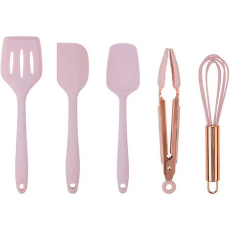 Ensemble de 5 spatules en silicone antiadhésives et résistantes à la chaleur avec noyau en fer pour la cuisson (1/5)