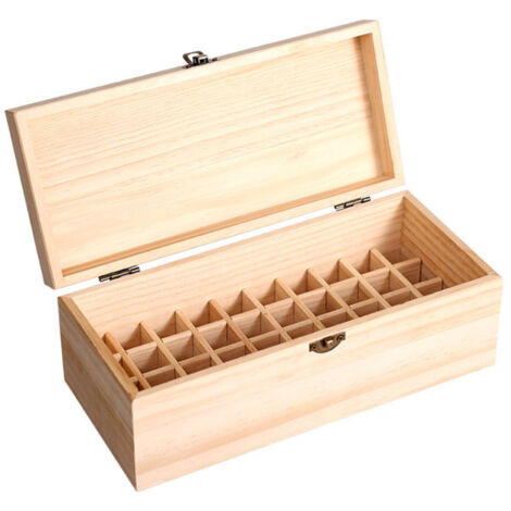 Boîte de rangement en bois pour huiles essentielles, 36 compartiments, pour flacons de 1 à 3 ml. (1/5)