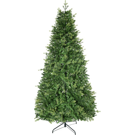 Sapin de Noël artificiel ignifugé pour intérieur, 2056 branches, base en métal, en PE et plastique, Ø 124 x 228 cm, vert