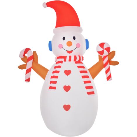 Bonhomme de neige gonflable de 240 cm, décoration de Noël extérieure avec éclairage LED en polyester étanche IP44 (1/5)