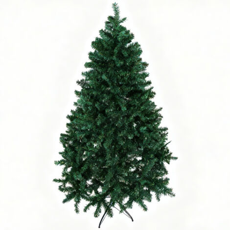 Sapin de Noël artificiel de 1,80 m (6 pi) en épicéa naturel, décoration saisonnière, 1000 branches en PVC, pied en métal, montage facile