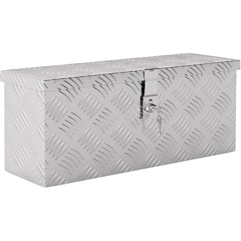 Coffre de rangement en aluminium avec serrure 50x15.5x20.5cm – Sécurisé pour outils ou documents (1/5)
