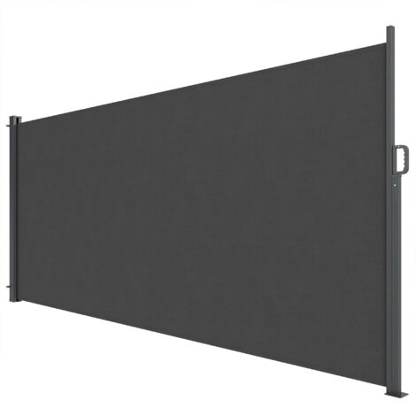 Store latéral rétractable, brise-vue extérieur, hydrofuge, protection UV 50+, 420 x 185 cm, gris foncé (1/5)