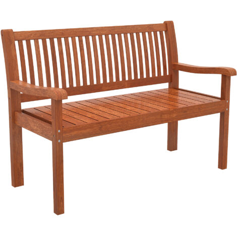 Banc de jardin/d'extérieur 2 places en bois brun clair avec housse imperméable et dossier ergonomique (1/5)
