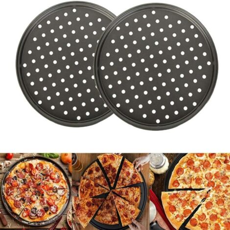 Ensemble de cuisson à pizza en acier inoxydable de qualité supérieure TAIWO, plaques de cuisson rondes de 30 cm (12 pouces), lot de 2 (1/4)