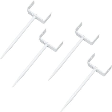Support de fixation blanc réglable antirouille pour tuyau de pluie (4 pièces) (1/5)