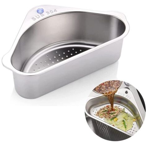 Porte-colateur de réfrigérateur en acier inoxydable, porte-filtre triangulaire pour porte-colateur d'aliments ou support de stockage pour la cuisine, la salle de bain, la boîte de rangement en coton a (1/5)