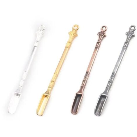 Cuillère à café portable en acier inoxydable à quatre couleurs, pelle à pâte à tabac en métal