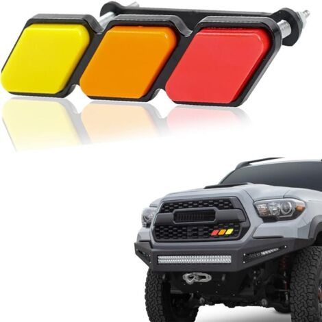 Insigne décoratif de calandre TRD tricolore, emblème de mise à niveau, universel et compatible avec Toyota 4Runner, Tacoma, Tundra et autres calandres à mailles ou à fentes (rouge)