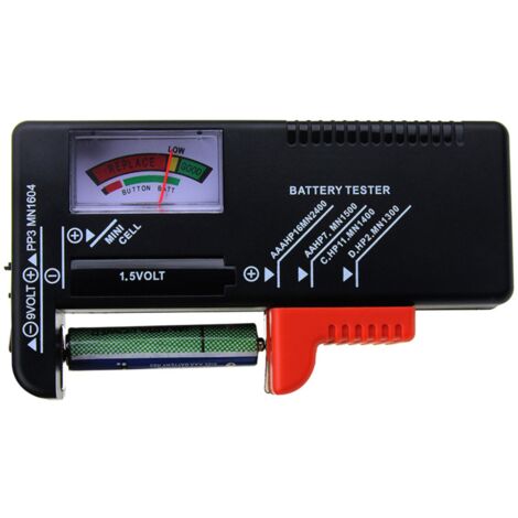 Testeur de piles universel New Indicator AA AAA C/D 9V avec bouton-poussoir