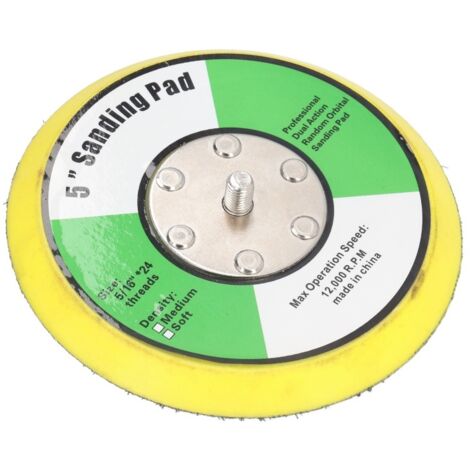 Plateau de ponçage et polissage à fixation auto-agrippante, en polyuréthane, pour ponceuse pneumatique, 127 mm (5 po), filetage 5/16 po x 24, 12 000 tr/min. (1/5)