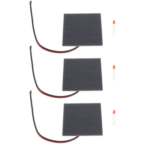 Kit de 3 petits panneaux solaires professionnels 1W en silicium monocristallin haute efficacité, à monter soi-même, pour l'enseignement et les applications photovoltaïques.