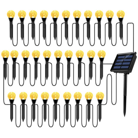 Guirlande lumineuse solaire à bulles pour jardin, décoration extérieure, étanche IP65, LED à piquet, pour allée/cour/jardin (1/5)