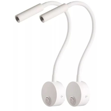 Lampe murale LED flexible 3W, lampe de lecture de chevet pour hôtel, lampe de tableau murale, lampe de lecture avec interrupteur et interface USB, lot de 2 (1/5)
