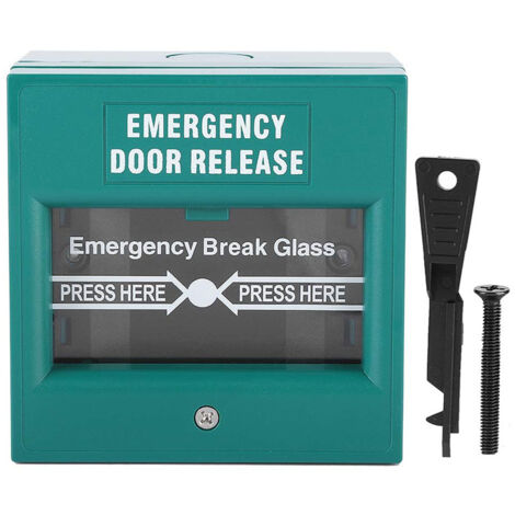 Déverrouillage d'urgence de porte, bouton d'alarme bris de glace, interrupteur d'alarme incendie, interrupteur de déverrouillage de sortie en cas de bris de glace (1/5)