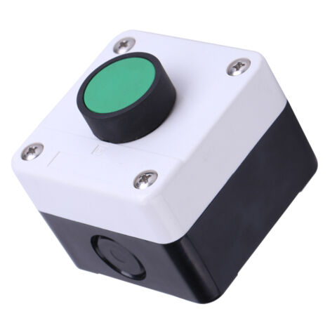 Boîtier de commande à bouton-poussoir vert étanche - Pour ouvre-portail ou portail automatique - Protection contre les intempéries