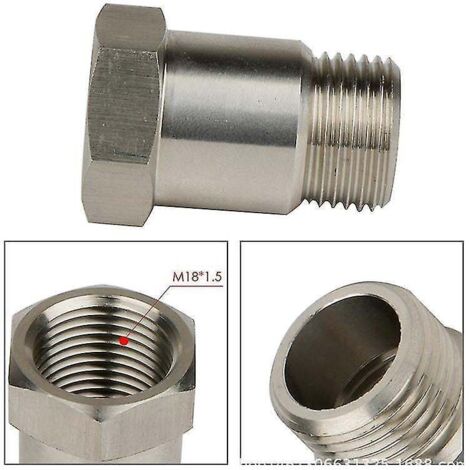 Lot de 2 adaptateurs de sonde lambda M18x1,5 en acier inoxydable, entretoise d'extension filetée pour modification d'échappement automobile, 35 mm