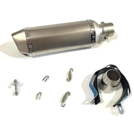 Pot d’échappement moto avec silencieux – Entrée 38-51mm, style fibre carbone, résistant à haute température, sortie inclinée titane