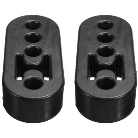 Lot de 2 supports de fixation universels pour tuyau d'échappement de voiture, 4 trous, avec isolateur en caoutchouc haute densité de 12 mm
