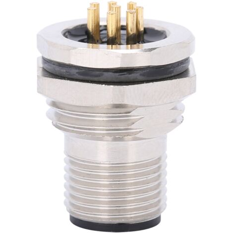Connecteur étanche pour circuit électrique industriel à montage sur panneau, filetage M12, 8 broches, M12-F1-P8