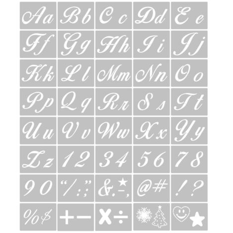 40 pochoirs lettres et chiffres réutilisables et lavables en PET écologique pour loisirs créatifs, peinture sur bois, scrapbooking, tissu, décoration murale et de porte, signalétique intérieure