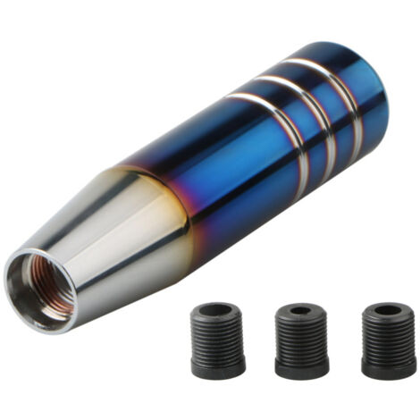 Pommeau de levier de vitesse manuel universel en aluminium, long et robuste, avec 3 adaptateurs filetés M8, M10 et M12