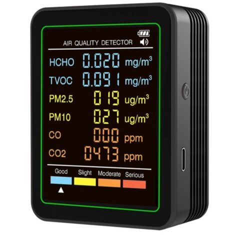 Testeur de qualité de l'air 6 en 1, capable de mesurer les PM25, PM10, CO, COVT et HCHO, adapté à de multiples situations