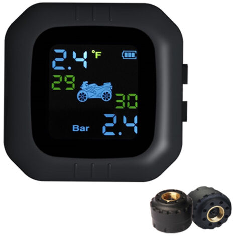 Système de surveillance de la pression des pneus de moto TPMS sans fil et étanche, 2 capteurs externes, Moto Tools