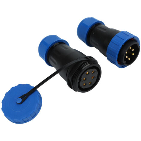 Connecteur étanche 380 V 45 A, sans soudure, femelle/mâle, pour alimentation aéronautique, 6 broches, dimensions des contacts : 2,8 x 6 mm