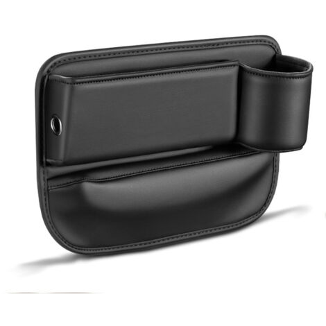 Boîte de rangement pour siège auto, porte-gobelet multifonctionnel en cuir, organisateur de siège universel pour voitures, SUV et camions