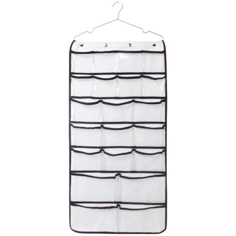 Organisateur de placard suspendu double face, 42 poches, sac de rangement pour bijoux avec cintre