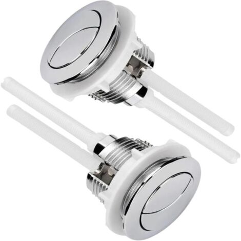 Valve de chasse d'eau double de 58 mm pour réservoir de toilette, argentée, lot de 2 (1/5)