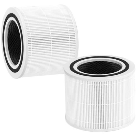 Core 300 Filtre de remplacement pour purificateur d'air VortexAir Levoit Core 300 et Core 300S Core 300-RF, 3 en 1 H13 True HEPA, système de filtration de charbon actif (blanc, paquet de 2)