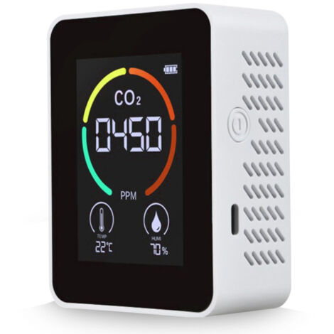 Détecteur de dioxyde de carbone 3 en 1, moniteur de qualité de l'air, analyseur de température et d'humidité, compteur de CO2 numérique pour la maison et le bureau