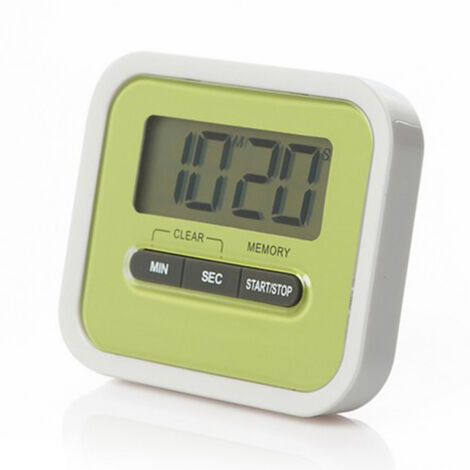 Minuteur de cuisine magnétique 100 minutes avec compte à rebours et affichage numérique, support arrière, alarme sonore, grand écran LCD, idéal pour la gestion du temps de cuisson.