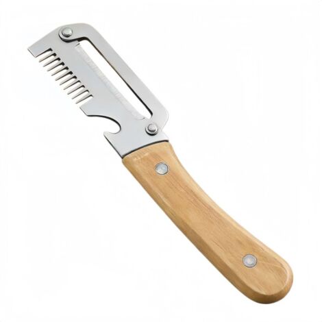 Irovami Éplucheur 2 en 1 Couteau Multifonction Cuisine Manche Bois Lame Extra Large Acier Inoxydable Râpe Décapsuleur Fruits Légumes Maison Camping