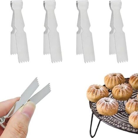 Pince à pâtisserie en acier inoxydable (lot de 4), outil de pâtisserie pour décorer les croûtes à tarte et sceller les biscuits.