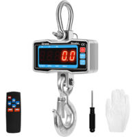 Balance électronique suspendue portable 2000 kg/4400 lb avec affichage LED haute précision, balance industrielle robuste à crochet en acier pour grue (argent)