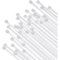 Colliers de serrage autobloquants en nylon blanc, colliers de serrage pour câbles métalliques, colliers de serrage, colliers de serrage en nylon blanc de 12 pouces (100 pièces)
