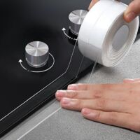 Cinta de Calafateo Transparente Autoadhesiva Impermeable, Cinta Adhesiva de Calafateo Transparente para Sellado de Cocina y Pared, Tira Selladora de Calafateo para Baño, Inodoro, Bañera, Fregadero