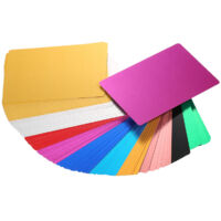 Cartes de visite vierges en aluminium multicolore, matériaux pour gravure CNC, pour cartes à faire soi-même