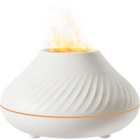 Humidificateur à brume de flamme Diffuseur d'huiles essentielles d'aromathérapie avec veilleuse à 7 couleurs Humidificateur USB silencieux à arrêt automatique pour la maison, le bureau, la chambre à