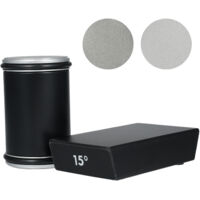 Aiguiseur de couteaux Kit d'affûtage de couteaux à roulettes Aiguiseur de couteaux de cuisine avec 2 blocs d'affûtage Affûtage de couteaux à 15 et 20 degrés
