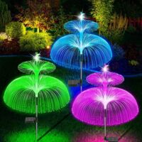 Nouvelle lampe solaire méduse lampe à roseau étoile à cinq branches lampe méduse colorée lampe méduse étoile lune double couche lampe de cour Méduse double couche + étoile lune (tube transparent + la