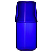 Carafe à eau en verre bleu foncé 44 cl avec verre 23 cl – Sans plomb, design épuré