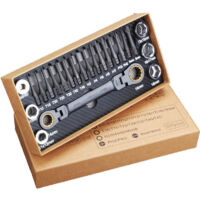 Ensemble de 23 embouts de clé à cliquet multi-angles, outil de réparation et d'inspection automobile, ensemble d'outils pratiques et polyvalents de haute précision