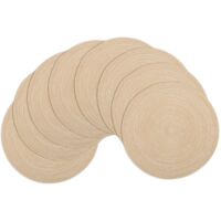 Round Placemats, Round Braided Place Mats for Dining Table Heat Insulation Table Mats for Kitchen 15 inches(Beige,8 Pack)