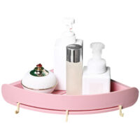 Bathroom Shelf Organizer Snap Up Shelf Corner Shelf Punch-Free Bathroom Plastic Wall Corner Mount Storage Holder Rack Triangular Shower Storage Rack